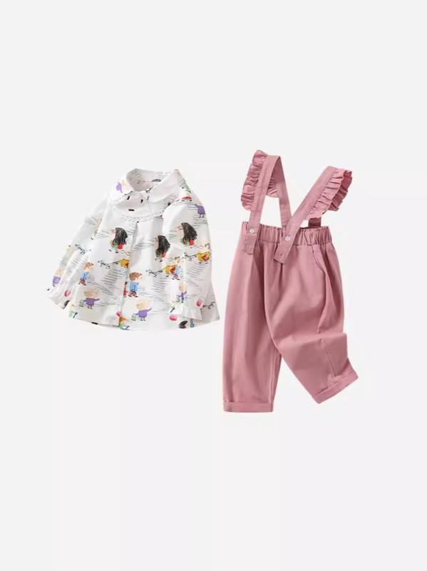 子供服 女の子 女児 綿100% 柔らかな肌触り 春秋物 おしゃれ スタイリッシュ 欧米風 セットアップ サロペットパンツ オーバーオール