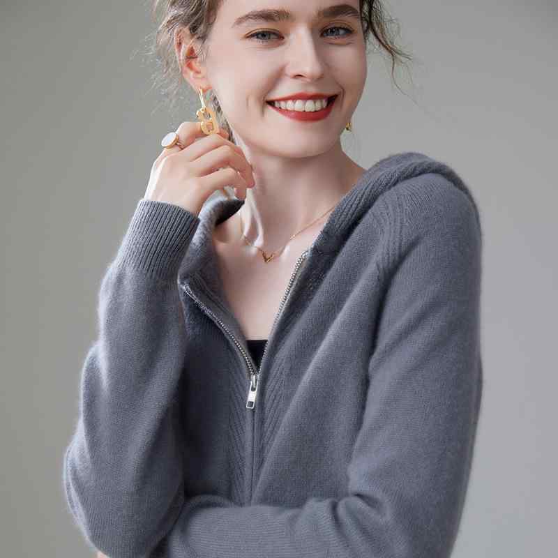 カーディガン レディース ゆったり 極厚 パーカー ジップアップ カシミヤ ニット 秋冬 ビジネス オフィス カジュアル 通勤 長袖 トップス 羽織り
