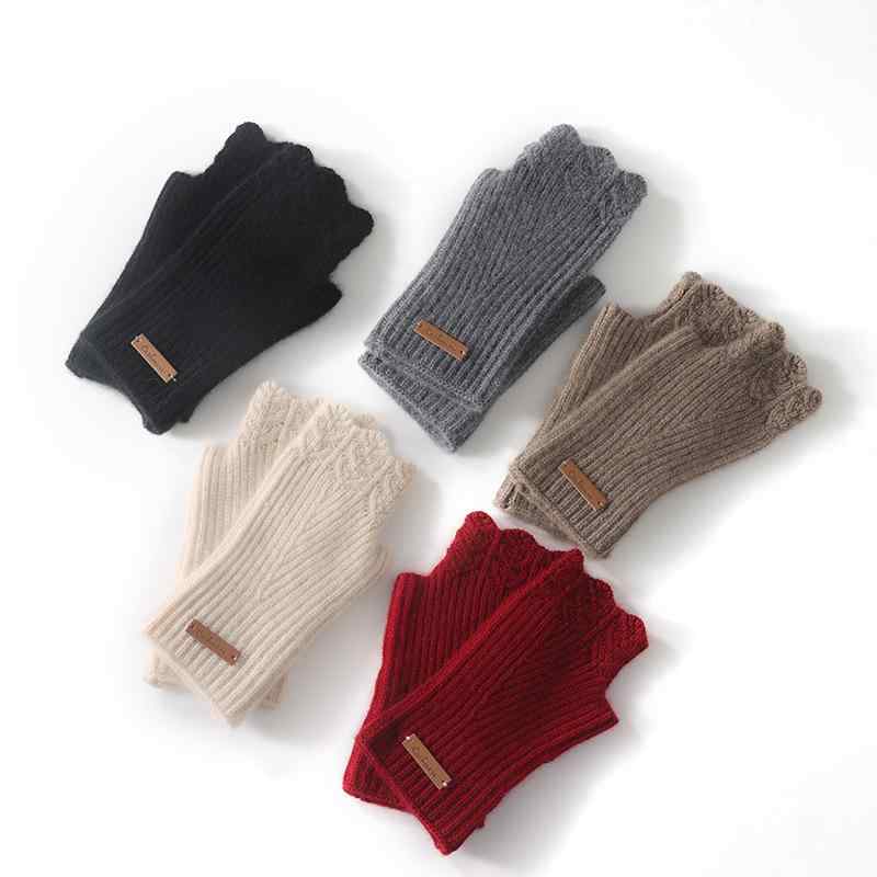 手袋 レディース 女性用 カシミヤ100% ハーフフィンガー 指なし 防寒 保温 あったか 通勤 ケーブル編み 柔らかい ふわふわ アームウォーマー 腕カバー おしゃれ シンプル 秋冬