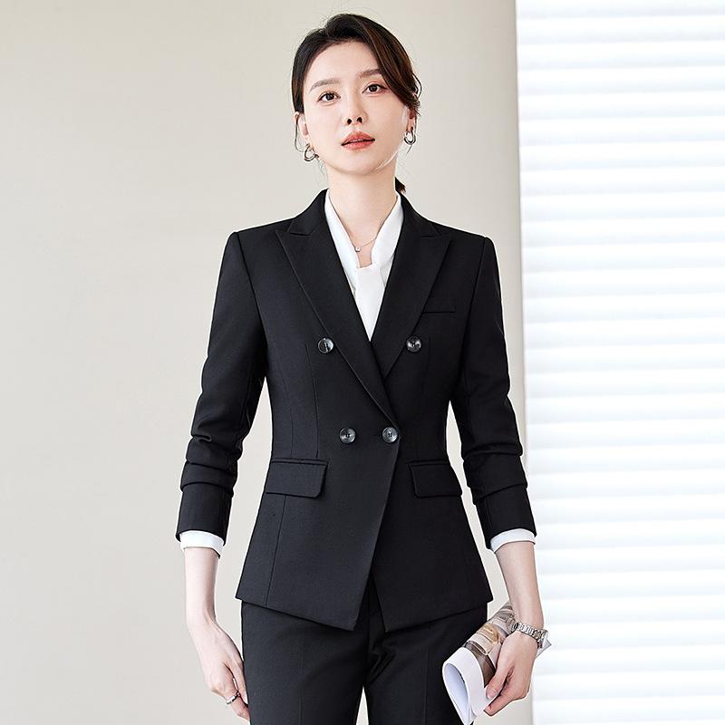 スーツ セットアップ レディース ビジネス フォーマル 仕事用 制服 ホテル 飲食店 マネージャー 高級感 上品 長袖 ポリエステル レーヨン混紡 ジャケット 秋冬
