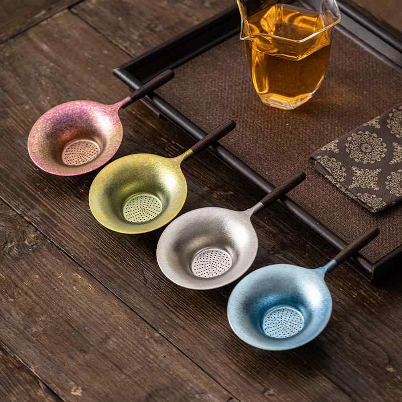 茶こし 純チタン製 一体成形 多機能 細密メッシュフィルター 防錆 抗菌加工 ティーストレーナー お茶 茶葉濾過器 和モダン スタイル ティータイム グッズ
