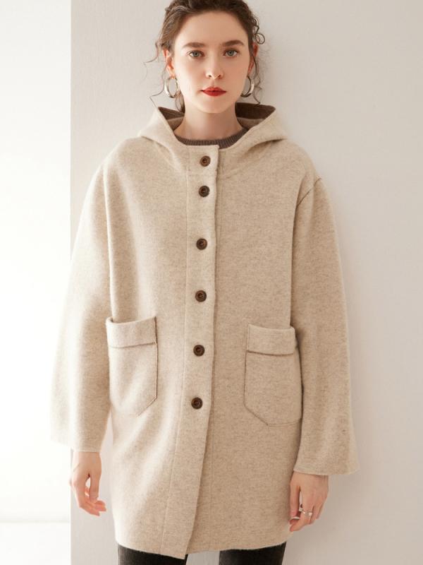 編み物 ジレー レディース ボンネット付き添い人 ゆったり レトロ うつり変わり ロング丈 朦々たる カシミール混ぜ合わせる 秋冬 前くい違い 長袖 心地好い表現スタイル 羽織り 日用品雑貨・文房具・手芸-その他