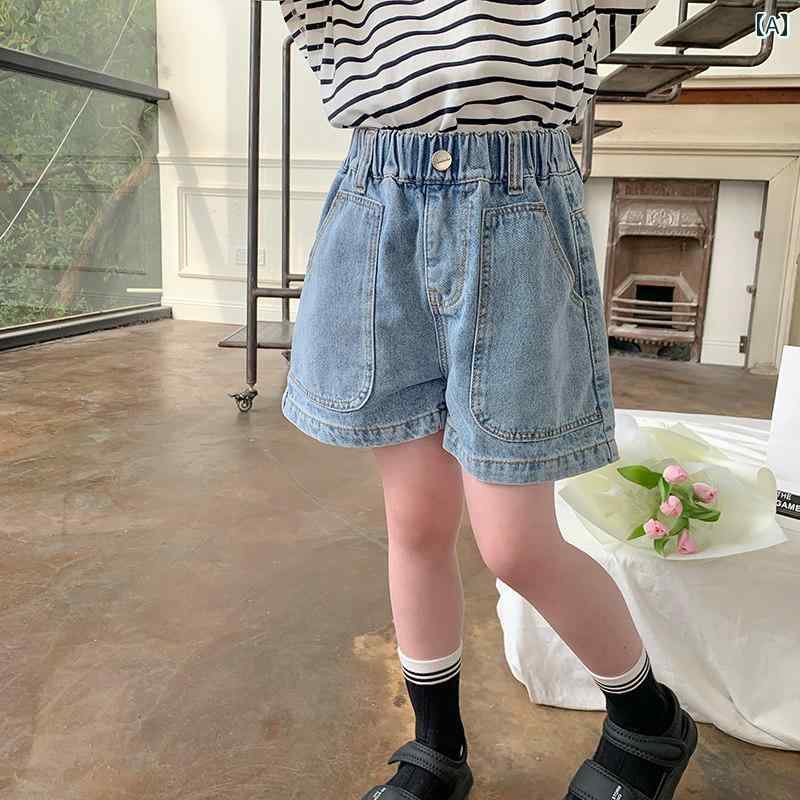 デニム ショートパンツ キッズ ボトムス 子供服 女の子 ジーンズ 春夏 ベビー おしゃれ 薄手 ブルー 4,618円