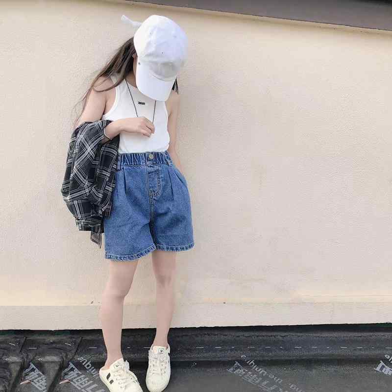 デニム ショートパンツ キッズ ボトムス 子供服 女の子 ジーンズ 韓国 春夏 ファッション おしゃれ ブルー