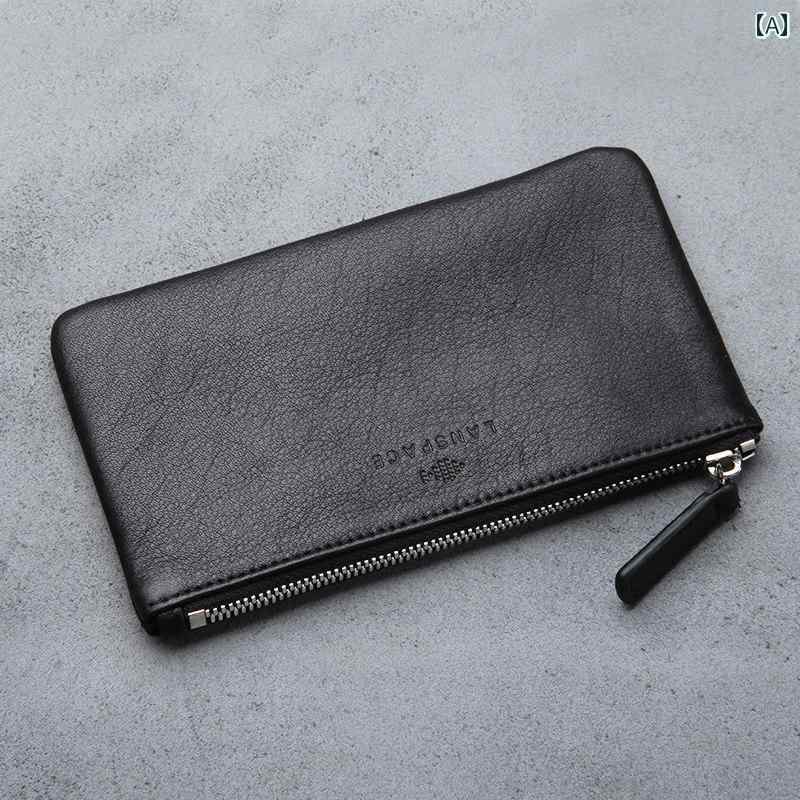 長財布 メンズ レディース レザー ウォレット ジッパー ロング 薄型 大容量 ブラック ブラウン グリーン
