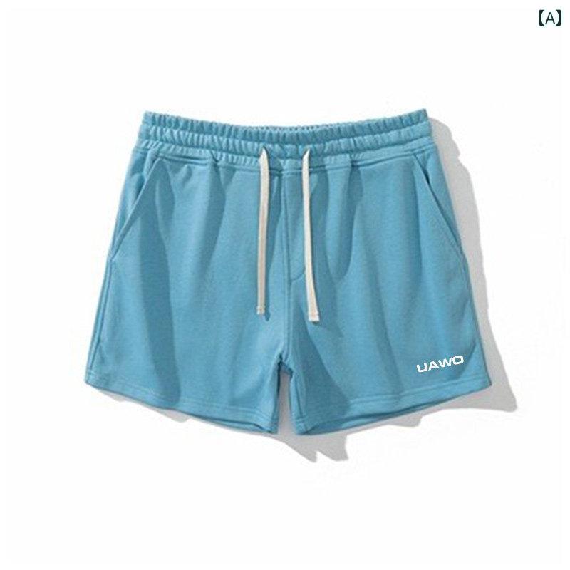 メンズ ショートパンツ トレーニング ショーツ スポーツ ランニング ジム 春夏 ゆったり フィットネス ニット 弾性 ブルー グリーン ブラウン