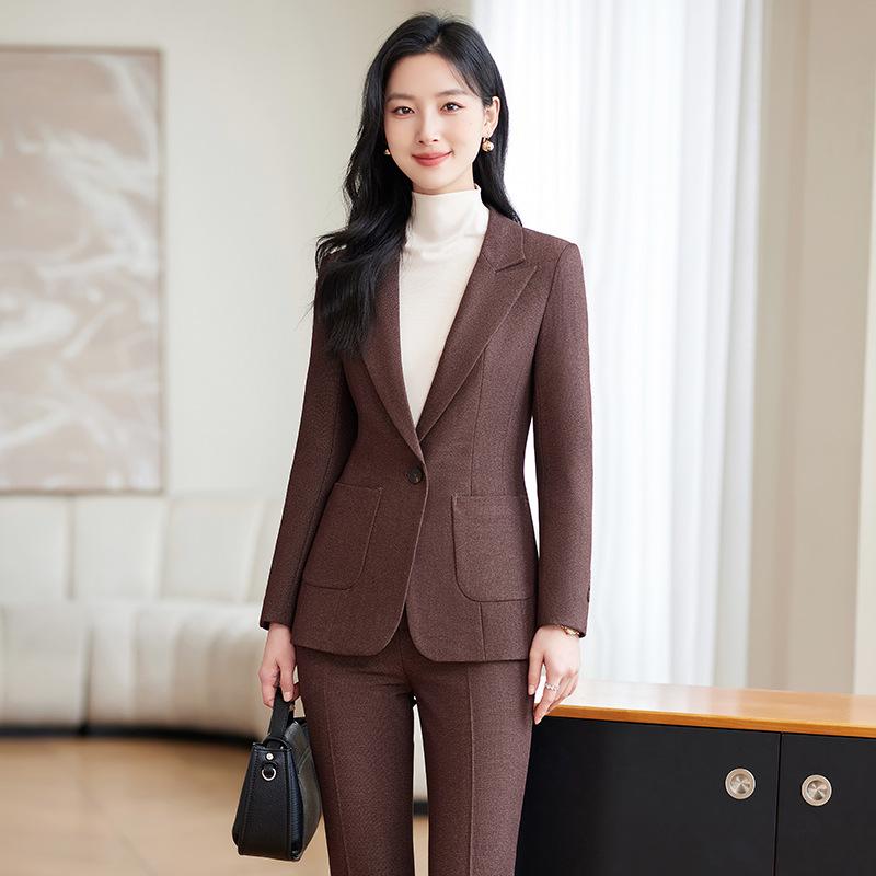 スーツ レディース 秋冬 通勤 オフィス ビジネス 事務服 スリムフィット 細見え 着痩せ効果 ショート丈 パンツスーツ ツーピース セットアップ
