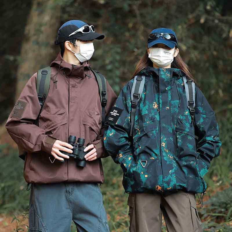 マウンテンパーカー メンズ 撥水 防風 耐摩耗 フード付き 厚手 ゆったり ビッグサイズ アウトドア ワークスタイル ミリタリースタイル 日系 カジュアル 着回し抜群 長袖 ジップポケット ナイロン 無地