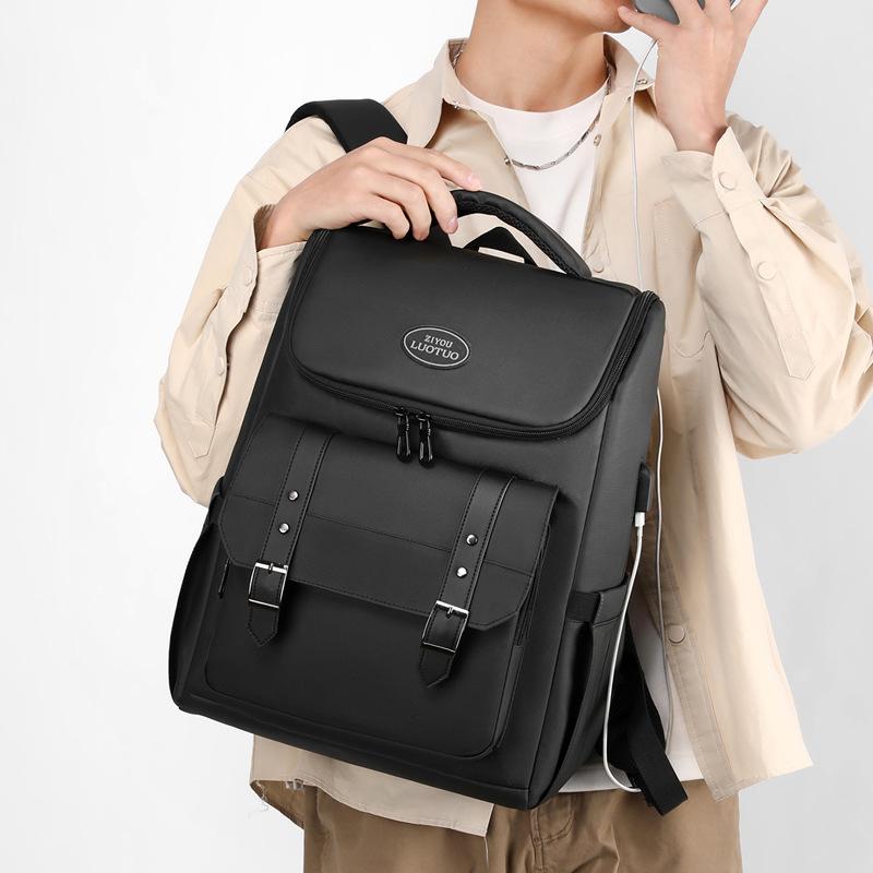 ビジネスリュック メンズ 大容量 PC対応 14インチ USB充電ポート搭載 防水 通勤 通学 出張 旅行 クッション入りショルダー バックパック ブラック カーキ ネイビー