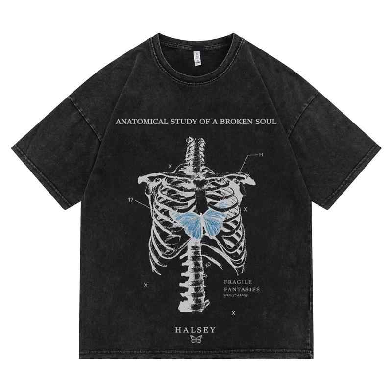 Tシャツ メンズ 半袖 吸湿速乾 綿100% ウォッシュ加工 プリント スカル 骸骨 ドクロ ゆったり レトロ ヴィンテージ 古着風 春夏 4,344円