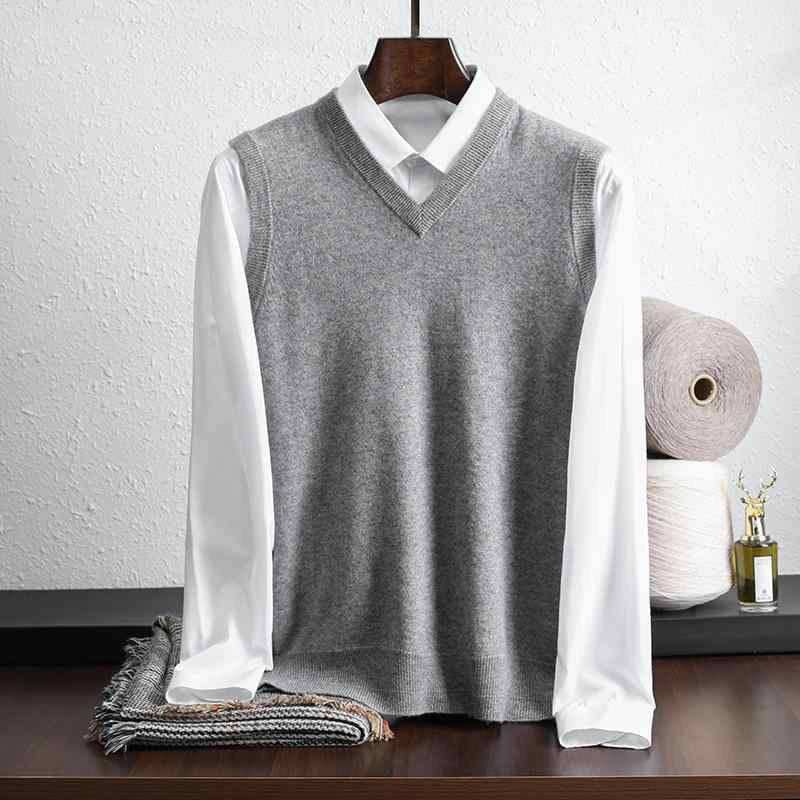 編み物限りない メンズ Vのど首 ティーシャツ カシミール混 肉厚 保温 あったか 通気性 ゆったり 商行為 心地好い 通い 着回し 秋冬 黒いこと 米国海軍 薄墨色 日用品雑貨・文房具・手芸-その他