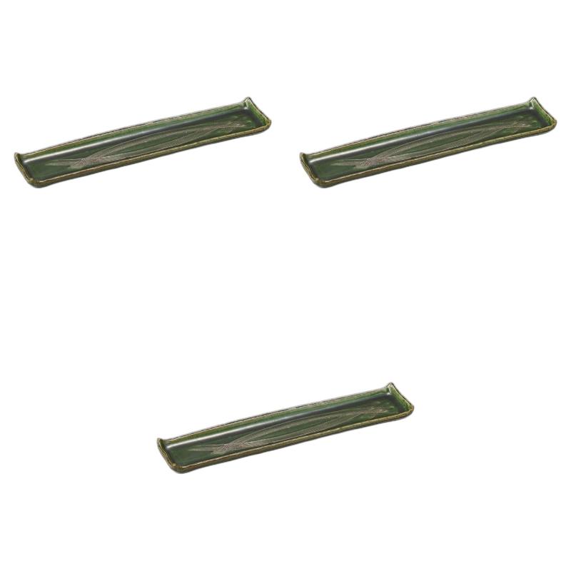 セトモノホンポ(Setomonohonpo) 3個セット 総織部18.0長角細大皿 [ 52.5×10.5×2.5cm ] | 長皿陶磁器