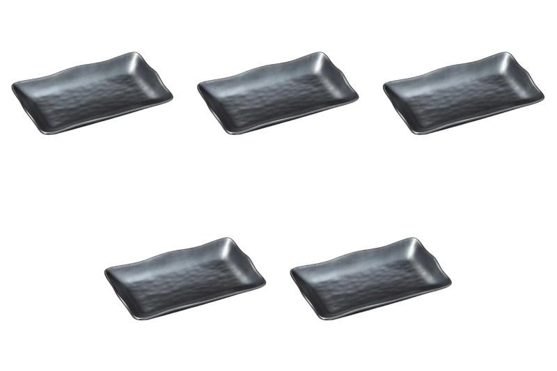 5個セット 鉄結晶波角長皿（大） [ 25×15×3.5cm ] | 長角皿（中） セトモノホンポ(Setomonohonpo)