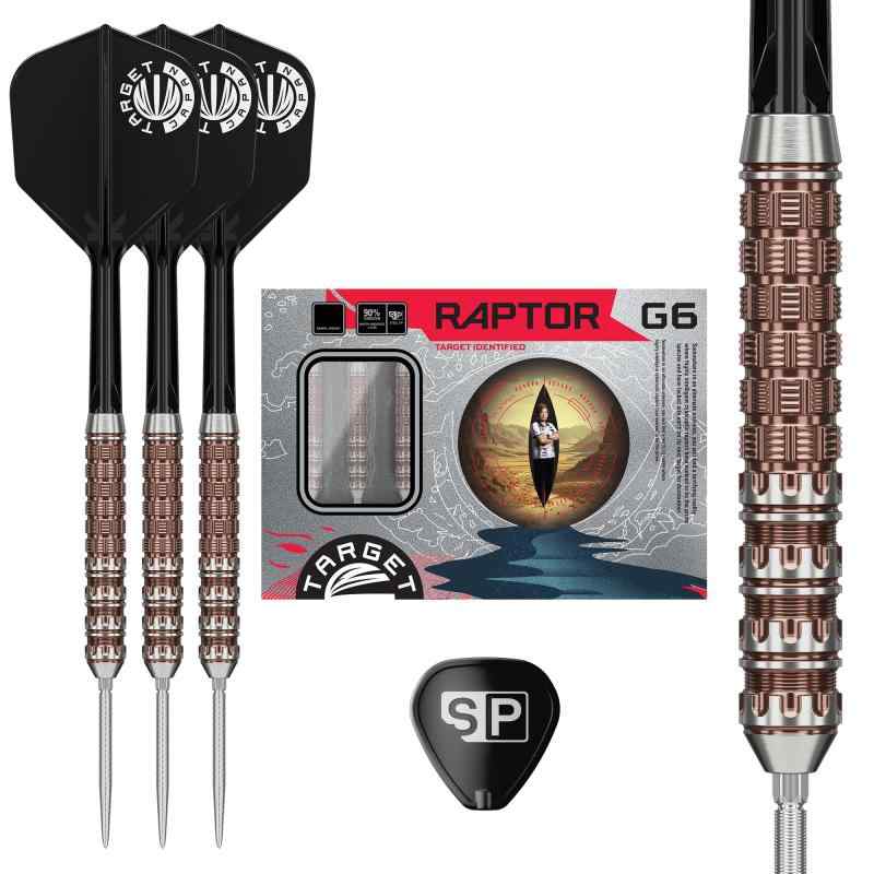 Target Japan(ターゲットジャパン)PRIME SERIES RAPTOR GEN6 西谷譲二選手 90% タングステン スティールチップダーツセット 22g K-Flex No.6 シェイプ Flights and Shafts SWISS |モズラボ