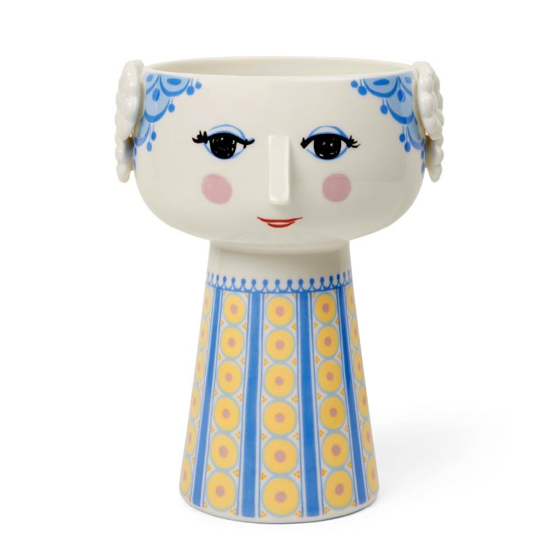 ビヨン・ヴィンブラッド Bjorn Wiinblad 花立て EVA Flower Vase エヴァ 御花軍事基地 （点火装置青碧）56537 H18.5珊 北欧