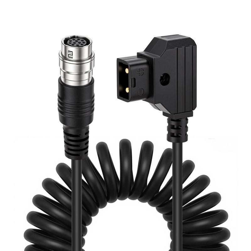 ZBLZGP 電源ケーブル B4 2/3インチ Fujinon Canonサーボズームレンズ用 | DtapからHirose 12ピンメス | コイルケーブル