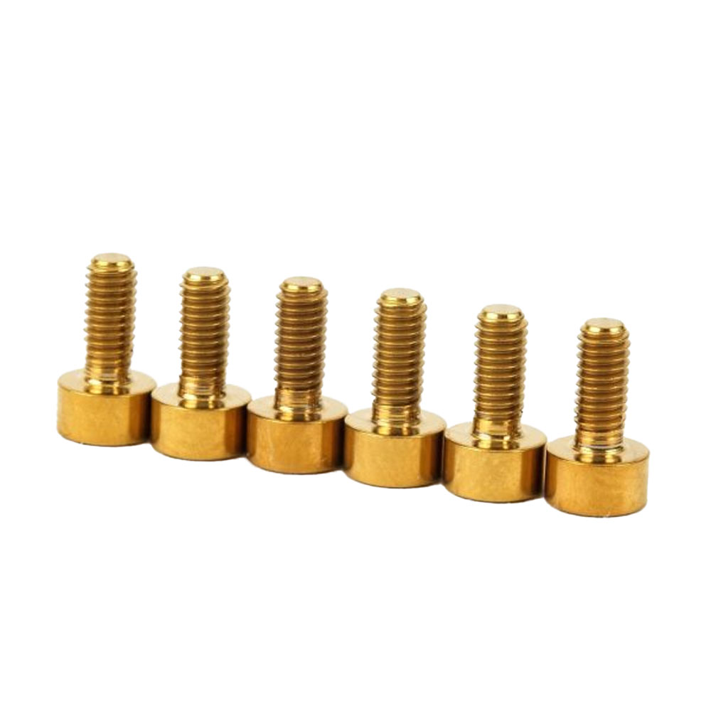 ギターパーツ FU-Tone Titan Saddle Screw Set(6)-GOLD