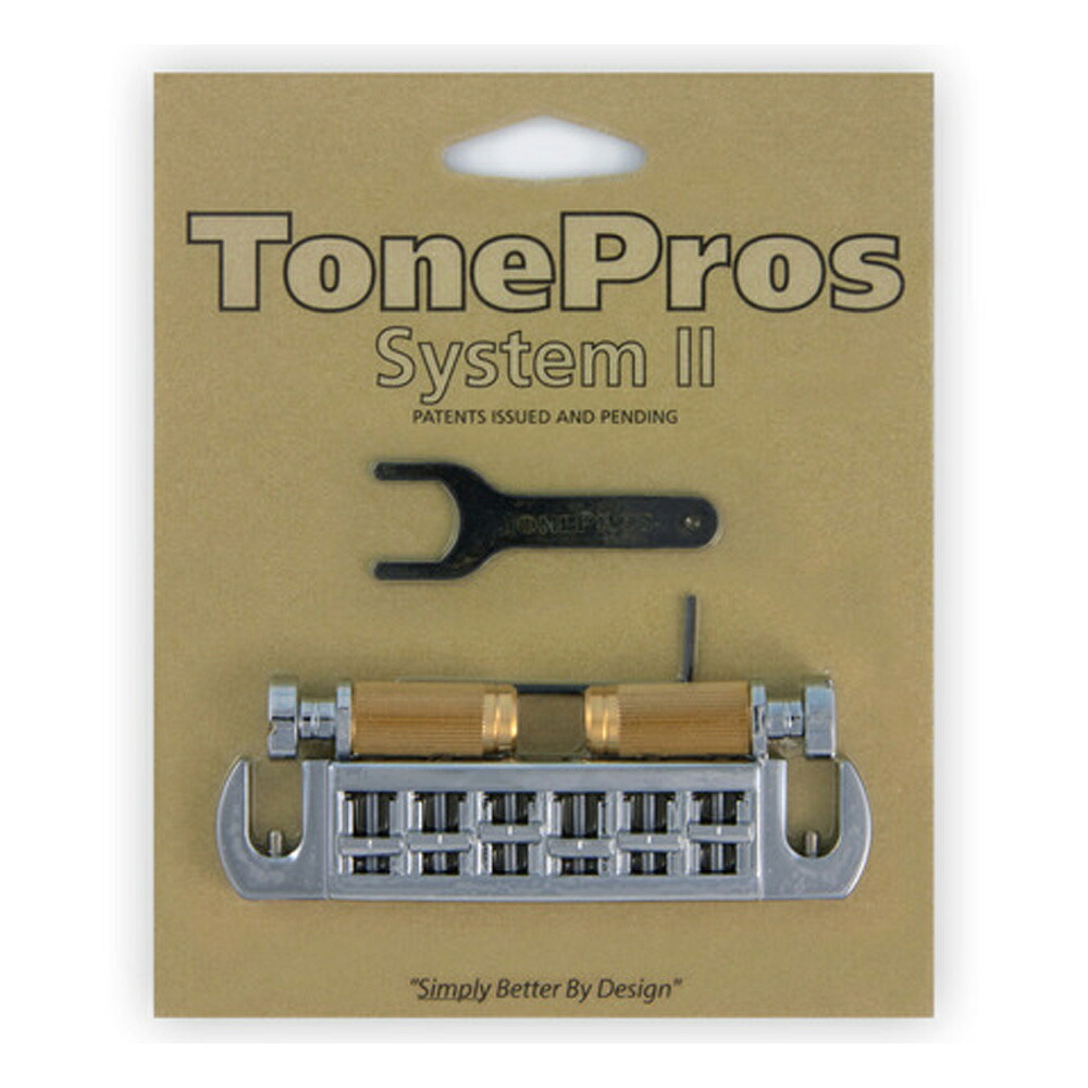 TonePros ブリッジ AVT2G-C クローム TonePros Wraparound Set w/SS1 Locking Studs for Gibson【smtb-KD】｜N-AEGIS店