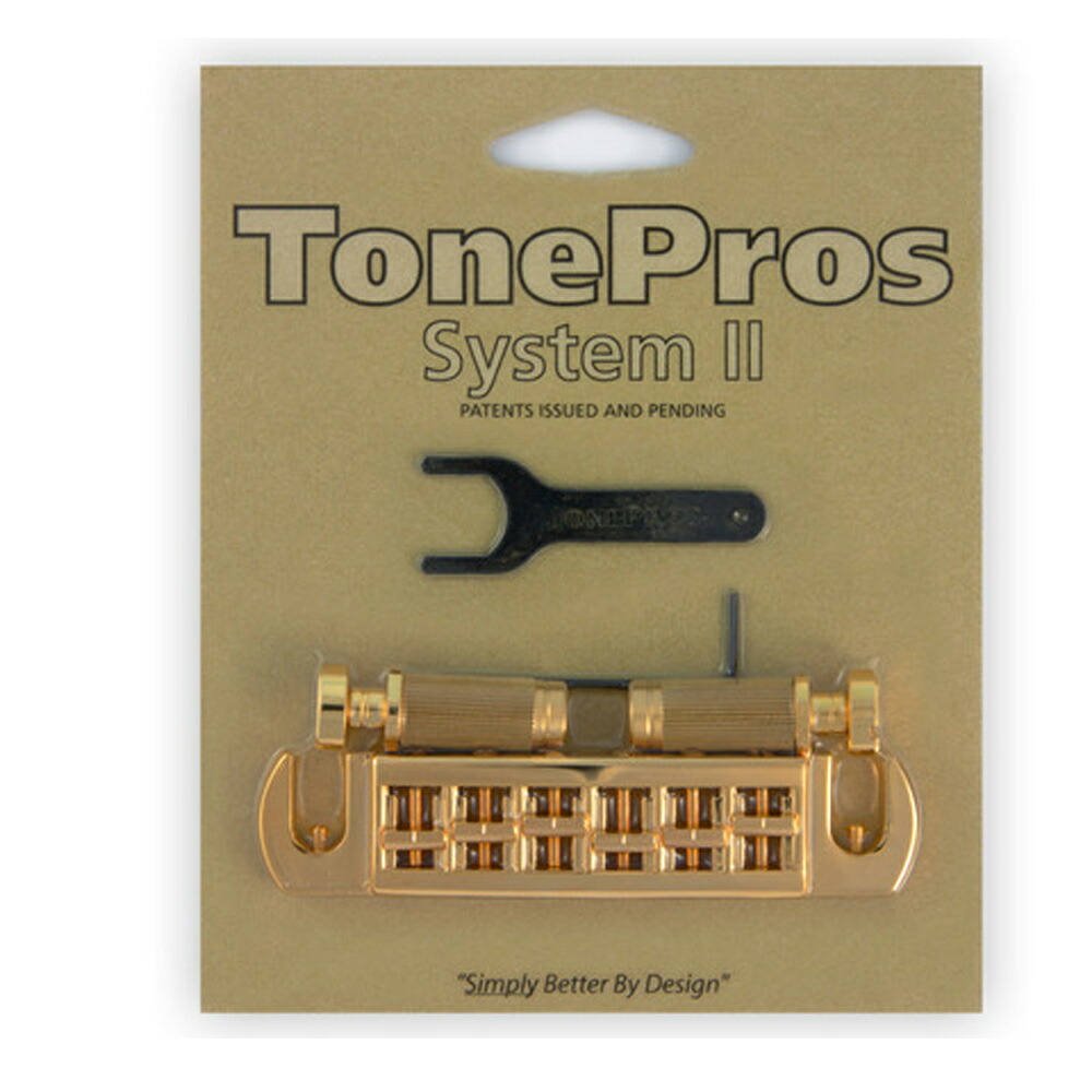 TonePros ブリッジ AVT2G-G ゴールド TonePros Wraparound Set w SS1 Locking Studs for Gibson