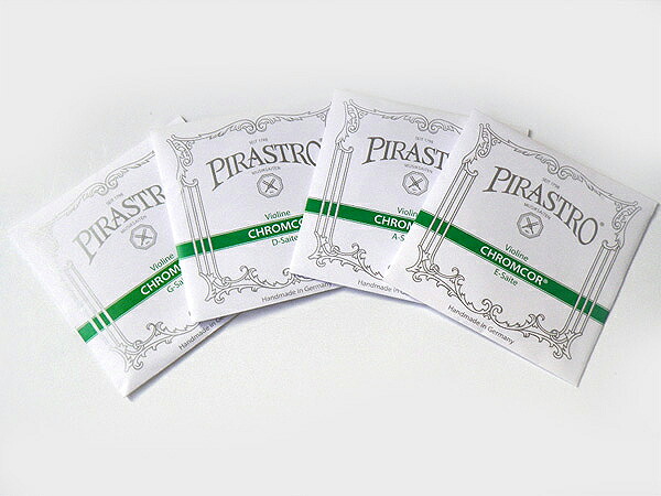 Pirastro Chromcor EADG線セット(E線:3198 クロームスチール・ループエンド A弦:3192 D弦:3193 G弦:3194) ピラストロ クロムコア 4/4 バイオリン弦|N-AEGIS店
