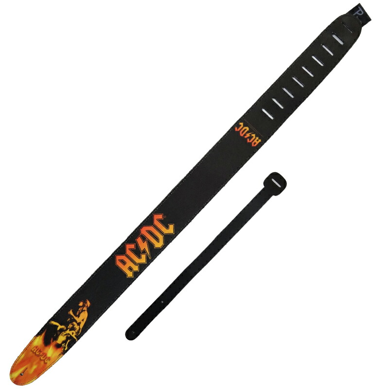 ギターストラップ ギター用ストラップ Perris P25ACDC-8011 2.5inch Leather STRAP ACDC/ペリーズ 2.5インチ レザーストラップ アルバム ボン・ファイアー ?ボン・スコットに捧ぐ? 柄 BONFIRE 202512ss