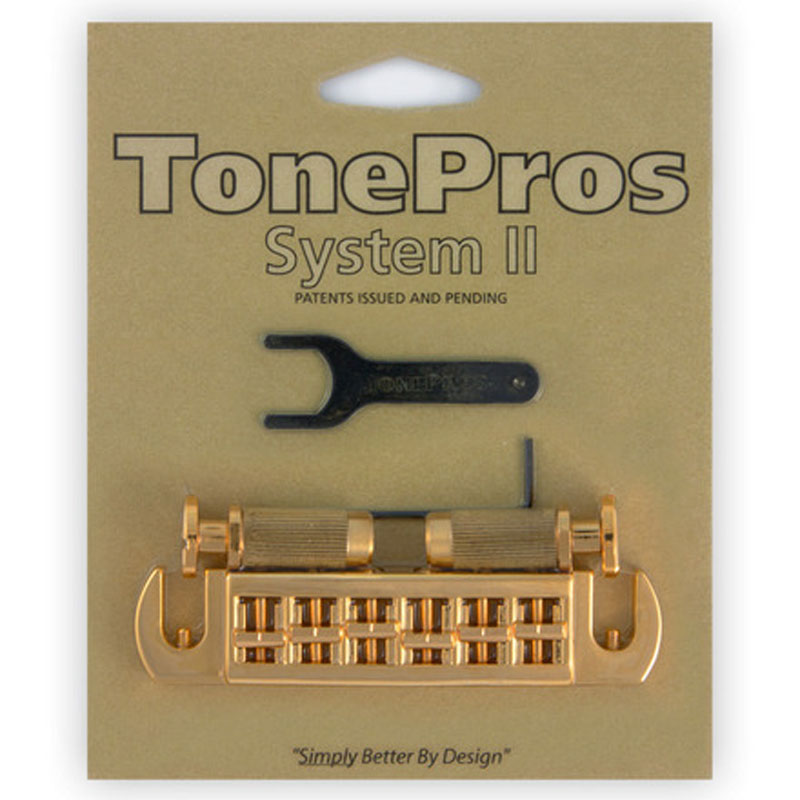 トーンプロズ ラップアラウンドブリッジ ゴールド TonePros Wraparound Set w/MSPRS Locking Studs AVT2M-G