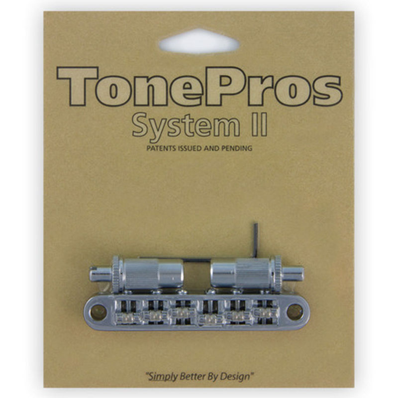トーンプロズ エレキギター用ブリッジ クローム TonePros Metric Tuneomatic large posts, Roller saddles TPFR-C