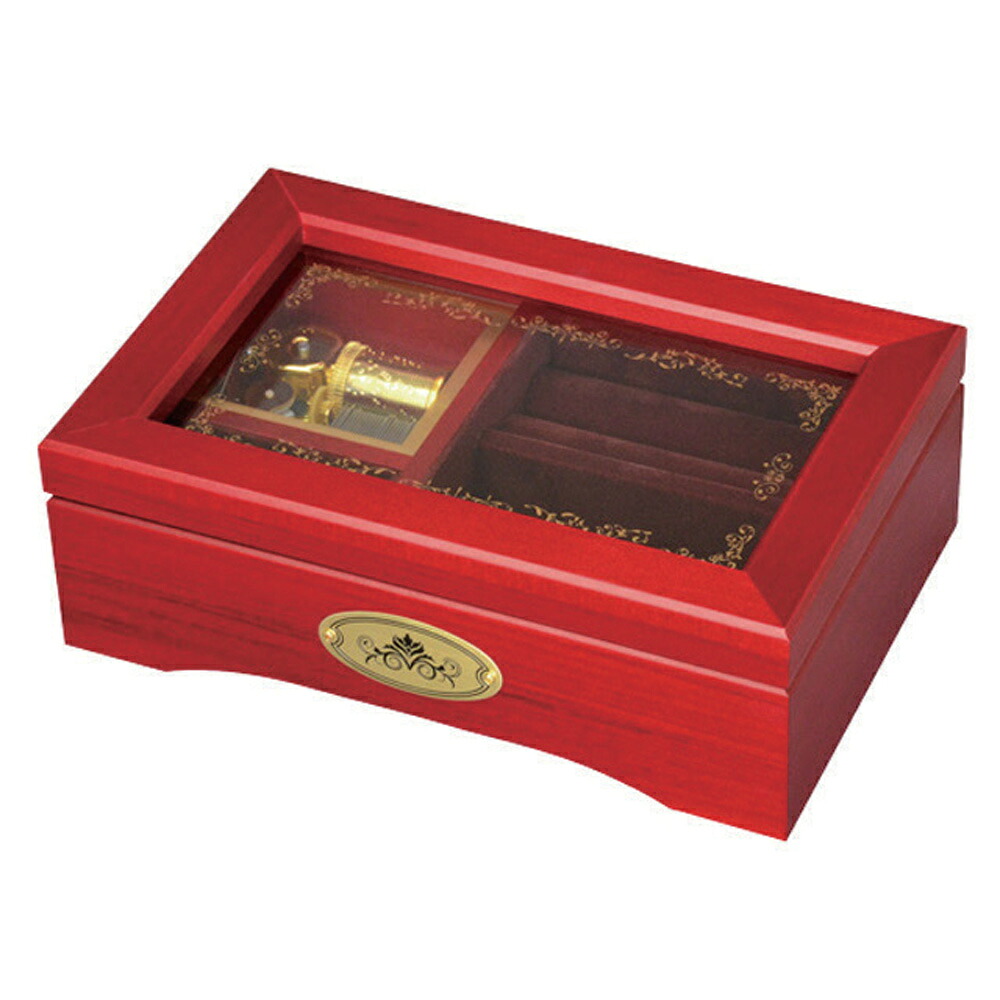 23弁木製宝玉箱オルゴール 23弁木製瑠璃窓オルゴールBOX 赤 ニデックインスツルメンツ オルゴール インテリア・寝具・収納-オルゴール