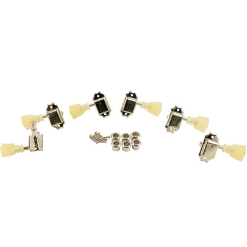 Montreux KLUSON マシンヘッド 3+3 - PEARL DBL RING - SINGLE LINE - NICKEL 9003