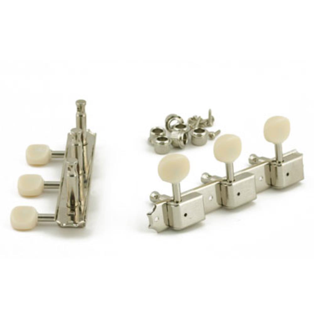 Montreux KLUSON マシンヘッド 3 PER PLATE - OVAL PLASTIC - SINGLE LINE - NICKEL 9008|N-AEGIS店