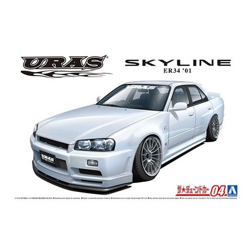 アオシマ　R34スカイラインGT-t URAS 1/24 完成品 アオシマ R34スカイラインGT-t URAS 1/24 完成品｜Yahoo!フリマ
