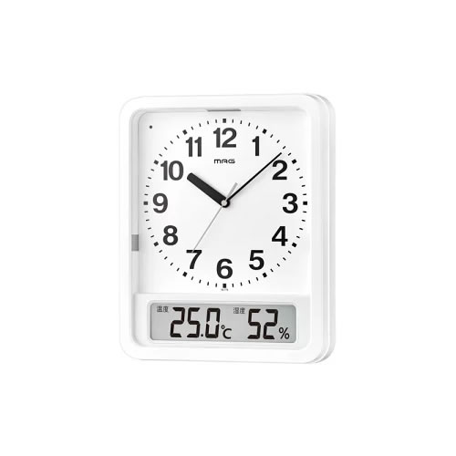 MAG 電波自動点灯置掛両用時計　ルック W-779WH-Z ノア精密【単三乾電池1本・単二乾電池4本使用】【ステップ秒針】