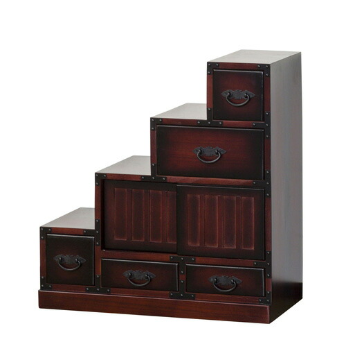 楽天市場】【収納家具】 民芸調 階段箪笥 左下がり 【64733】【送料