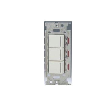 神保電器 【NKシリーズ】 NKW03725PW （PW：ピュアホワイト) NKW（上段 3路ガイドランプ/中段 3路ガイドランプ/下段 3路ガイド・チェックランプ）スイッチ付 トリプルスイッチセット