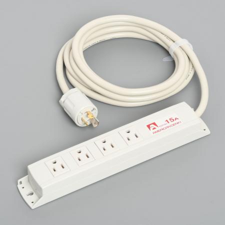 アメリカン電機 / KC1035 / 接地形2P 15A 125VマルチユースOAタップ 平刃形4ヶ口 コード3M 【引掛形プラグ】