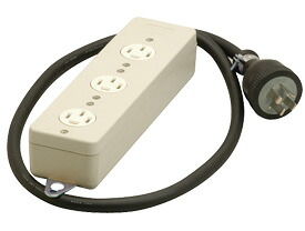 明工社【MR2929】備え付ける工事用架線物の具 舞い降りる 3P 20A 250V 3コ口飲み口 吊りひも1m付（VCT3.5粍2）高収容能力飲み口 コンセント-木材・建築資材・設備