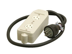明工社【MR2937】とり備える工事用導線手道具 舞い降りる 3P 20A 250V 2コ口水道栓 吊りひも1m付（VCT3.5粍2）高静電容量水道栓