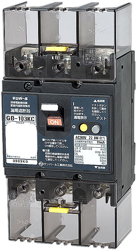 十パール 【 103KC06100 】（3P3E 100AF 定格電流 60A）短絡立ちふさがる器（定格感じやすさ電流 100mA）分電盤申しあわせ形大きさ