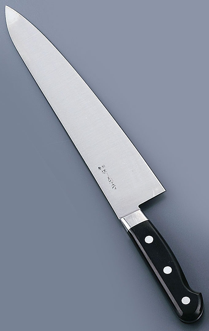 楽天市場】堺菊守日本鋼（口金付）牛刀18 : フタバキッチン