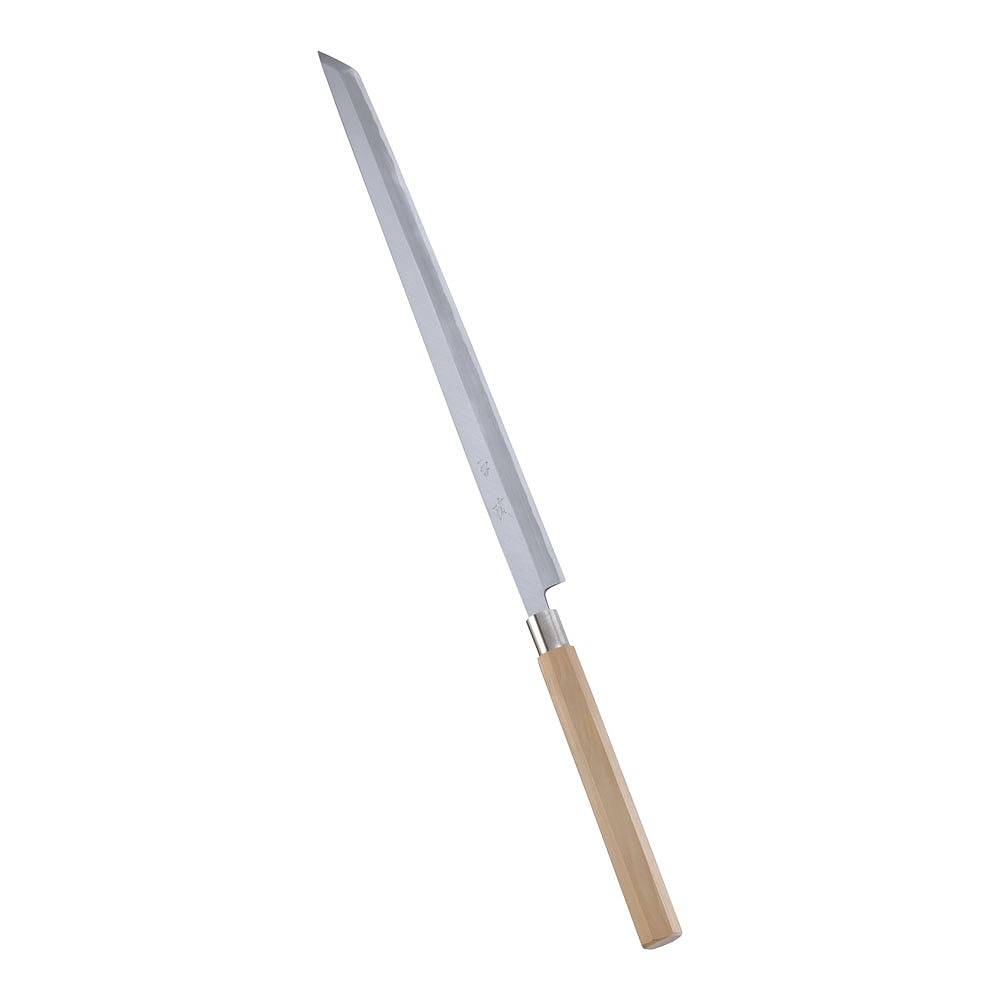 【堺の包丁】マグロ切包丁 龍彫刻 二尺615mm 片刃 朴八角水牛柄 鞘付 堺の包丁】マグロ切包丁 龍彫刻 二尺615mm 片刃 朴八角水牛柄 鞘付