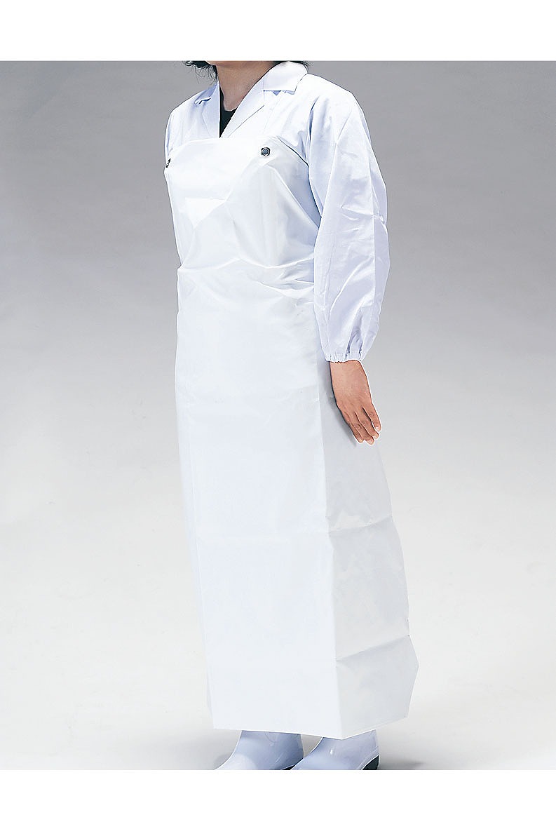 楽天市場】ワンタッチ前掛け防水胸付き プリント入り（白） 食品加工