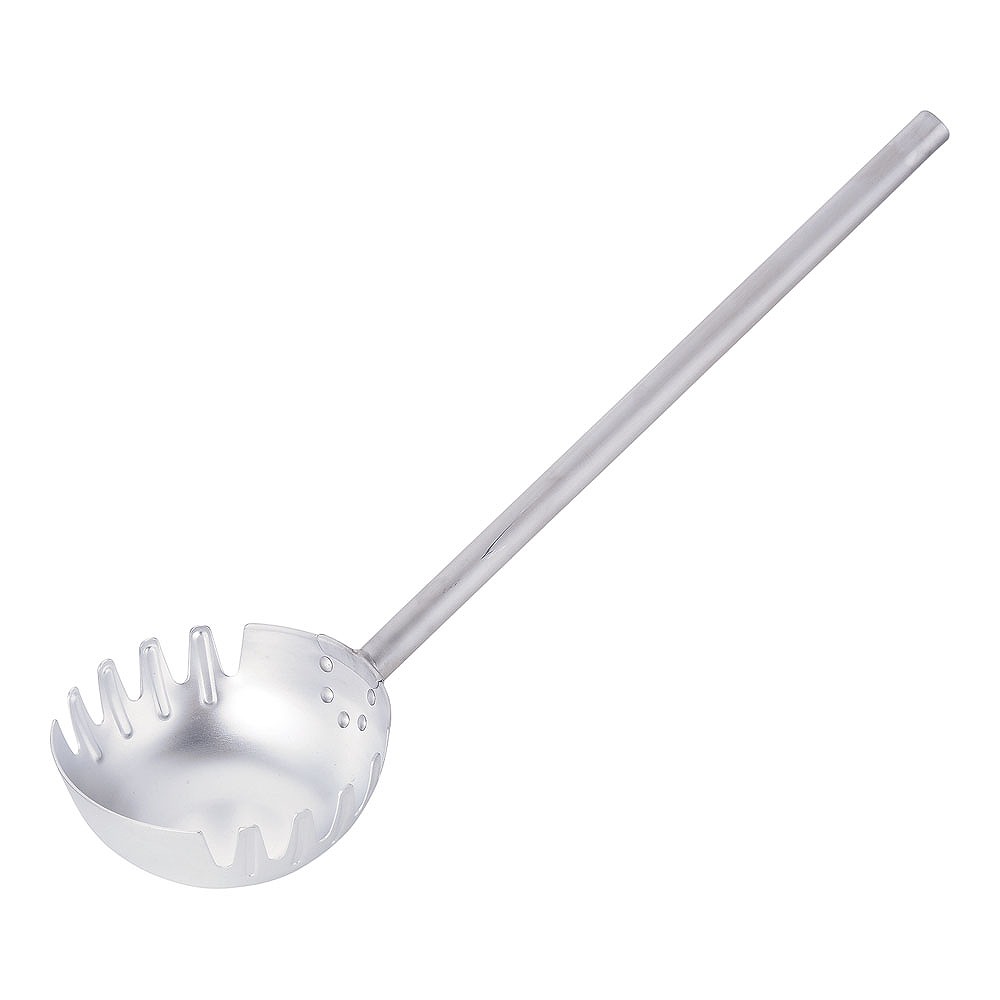 アルミ製麺ひしゃく（両口）φ２０ｃｍ&times;柄長５０ｃｍ｜フタバキッチン