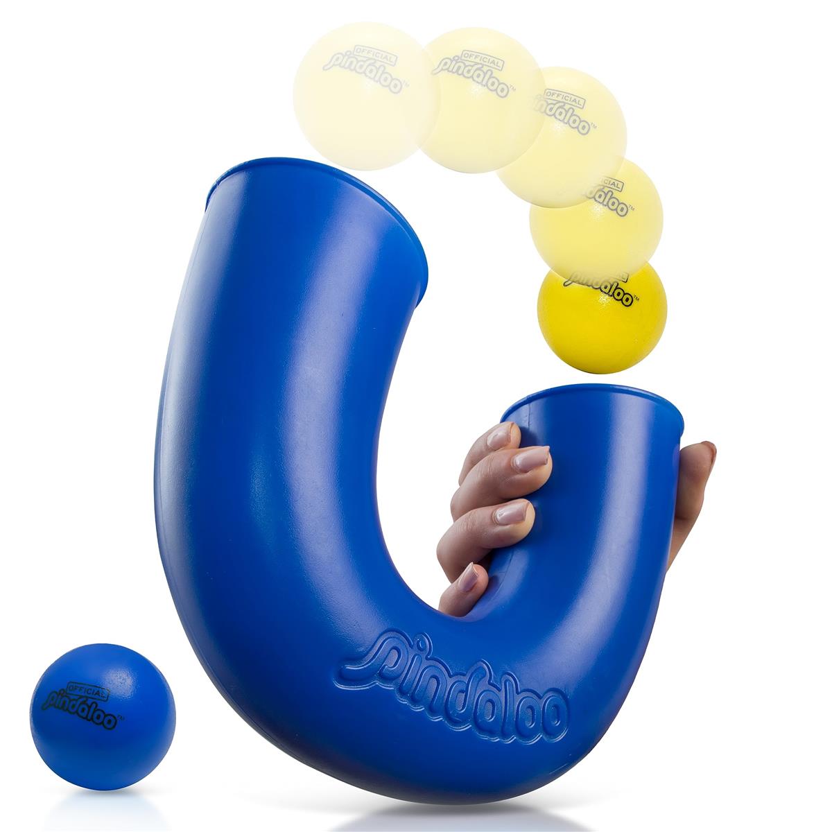 pindaloo Skill Game Toy with 2 Balls- Gifts for Kids and Adults Indoor & Outdoor Games, Ball Toys for Boys, Girls, & Teens - Fun Stuff, Develops Motor & Juggling Skills -Blue画像