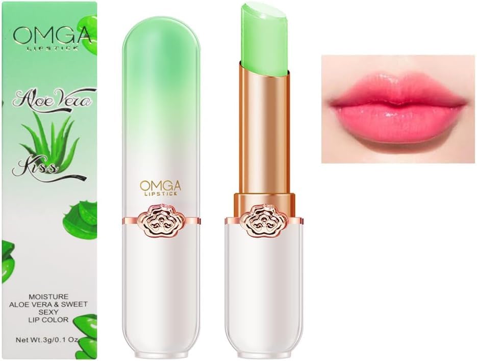 FOMIX ピーチガール クリスタル カラーチェンジ リップスティック フルーツフレーバーリップスティック ピーチ・アロエ・オレンジ・いちご・ぶどう・ブルーベリー ・アボカド保湿力があり潤いが持続する 3g ゼリー口紅 （G8006-1 アロエベラ）画像