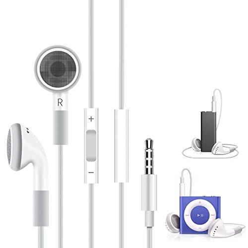 iPod イヤホン 有線 マイク 付き イヤフォン 純正 ipod touch/nano/calssic/shuffle 専用 iPhone 5/6/6s/se iPad 1/2/3 対応 VoiceOver対応 インナーイヤー 型 音量調節 リモコン付き 3.5mm 通話可能 ステレオ ケース付き 白画像