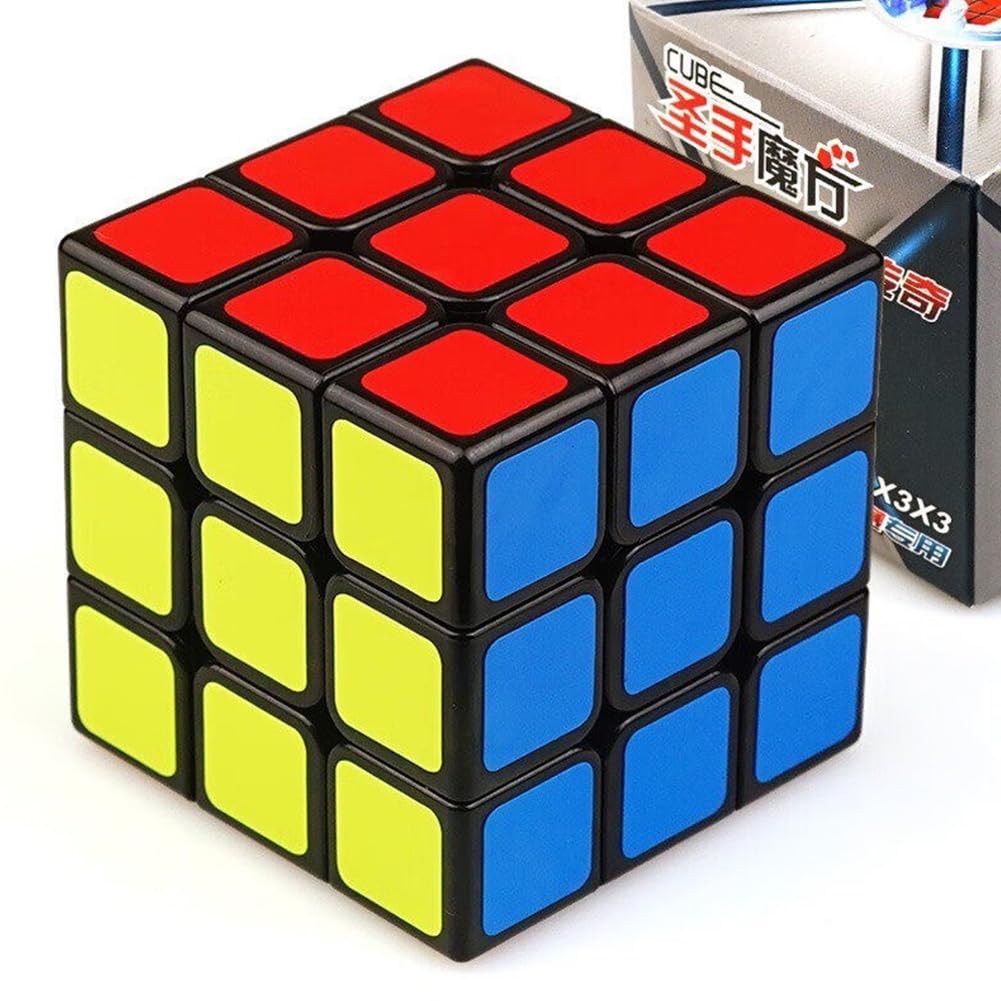 3x3x3 競技用キューブ 規格 スムーズ回転 伝奇 Legend 黒素体六色 世界基準配色 PVCシール 57mm 90g Findbetter画像