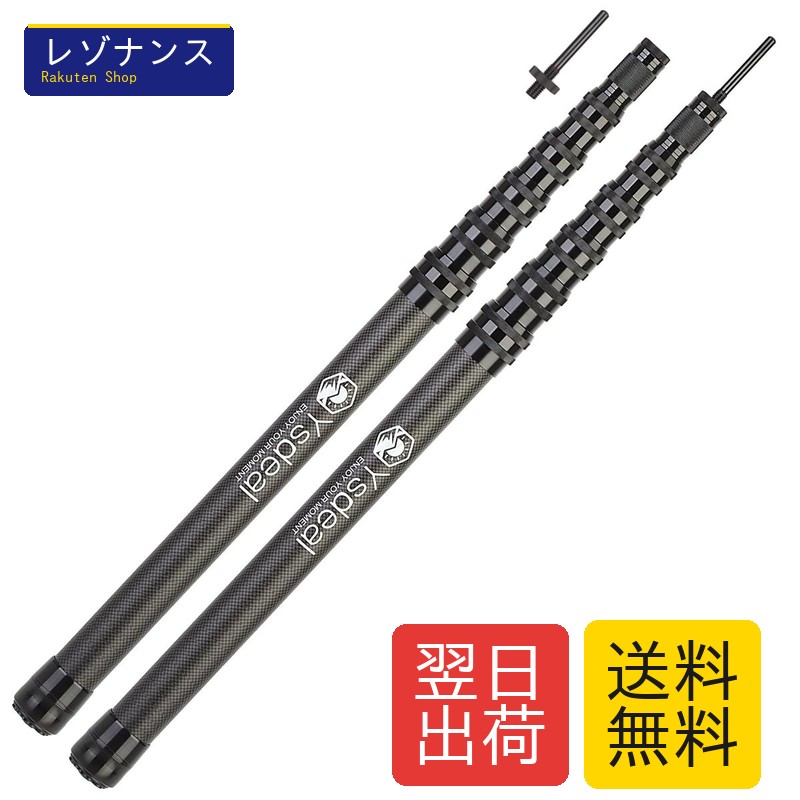 タープポール カーボン 高炭素 無段階調節 最大直径31MM 軽量360g スライド式 伸縮ポール (55~220CM 2本組)｜レゾナンス