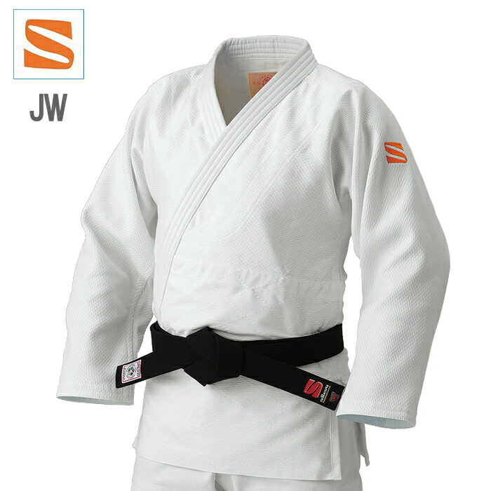 【上衣 単品】九櫻 柔道着 JW 二重織 柔道衣 上着 白別売 練習用 小学生 中学生 高校生 警察学校 向け 九桜 kuzakura 柔道 白 正規品 男子 女子 金茶 S マーク付き judo｜春日武道具
