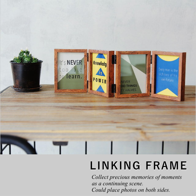 楽天市場 フォトフレーム リンキング フレーム Linking Frame Teak L版 写真立て 複数 インテリアショップnorthern Line