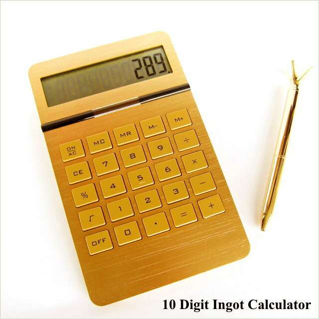 楽天市場 電卓 ゴールド カリキュレーター 10 Digit Ingot Calculator 計算機 インテリアショップnorthern Line